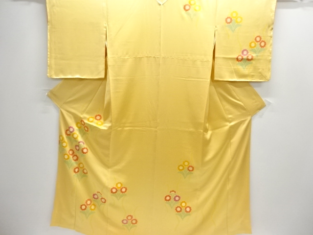 JAPANESE KIMONO / HOMONGI / EMBROIDERY / FLORAL PLANTS